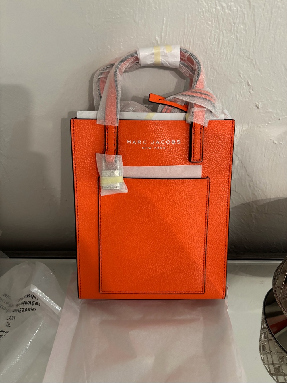Marc Jacobs Orange Mini Tote with Front Pocket